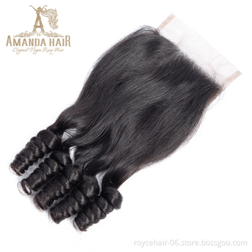 Amanda 7A  8A 9A 10A 11A Double Drawn Virgin Fumi Brazilian Human hair extensions Loose wave